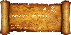 Asztalos Károly névjegykártya