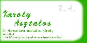 karoly asztalos business card