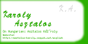 karoly asztalos business card